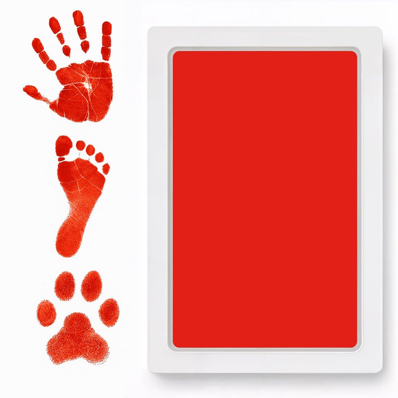 Tiny Gifts Clean Touch Ink Pad for Baby Handprints and Footprints - Inkless Infant Hand & Foot Stamp - Safe for Babies, Doesn’t Touch Skin - Perfect Family Memory or Gift - Red Print Kit by Tiny Gifts - Image 1